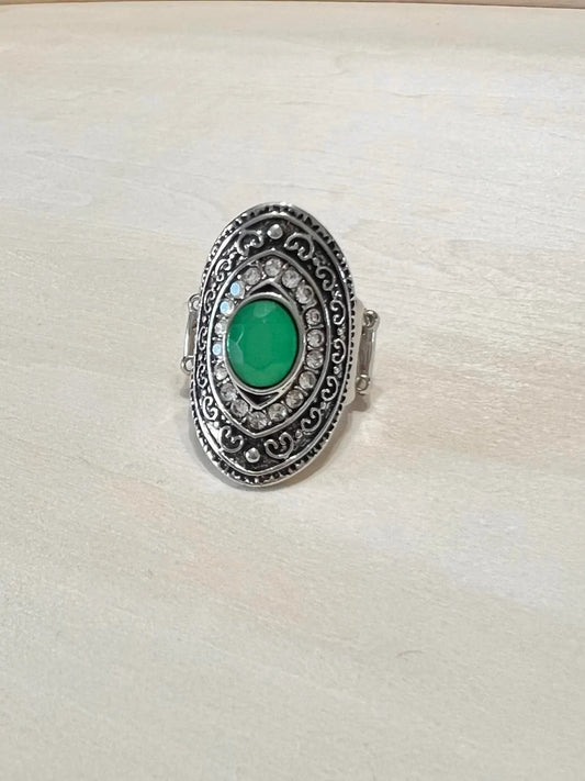 Entrancing Enchantment Green Paparazzi Ring