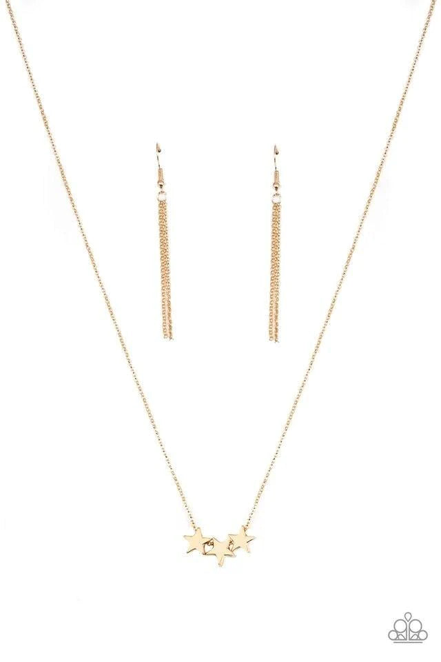 Shoot For The Stars - Gold Paparazzi Necklace