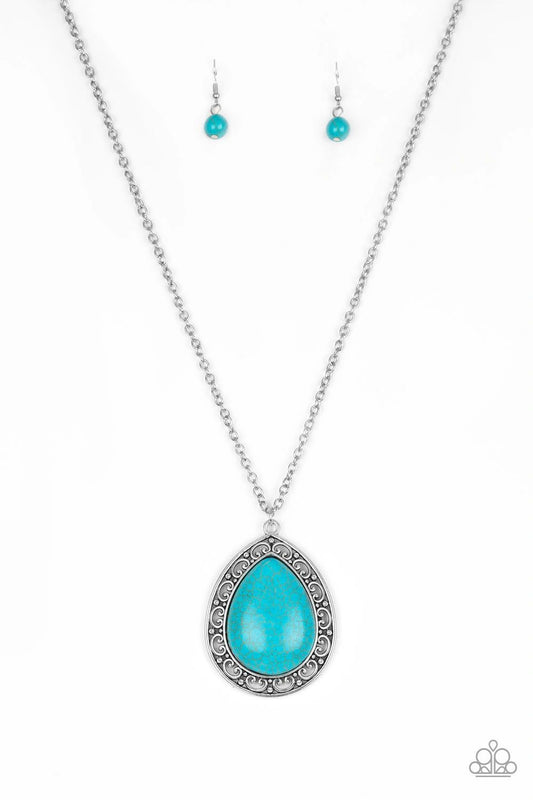 Full Frontier Blue Paparazzi Necklace