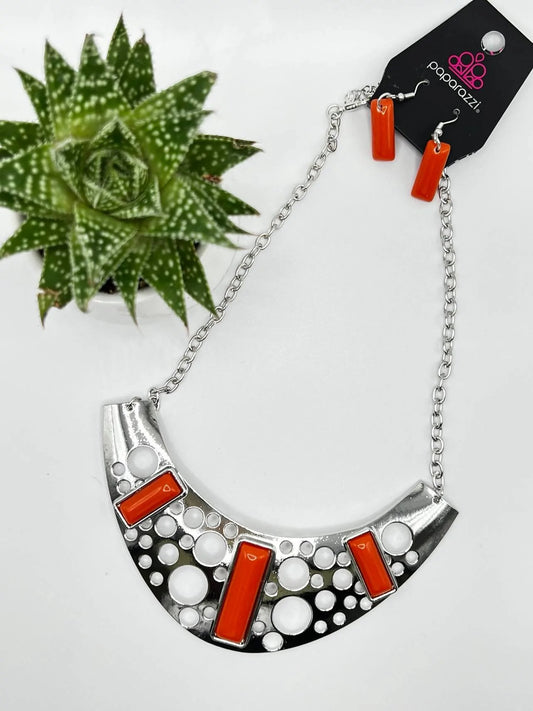 Real Zeal Orange Paparazzi Necklace