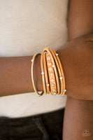 CATWALK It Off - Orange Paparazzi Bracelet