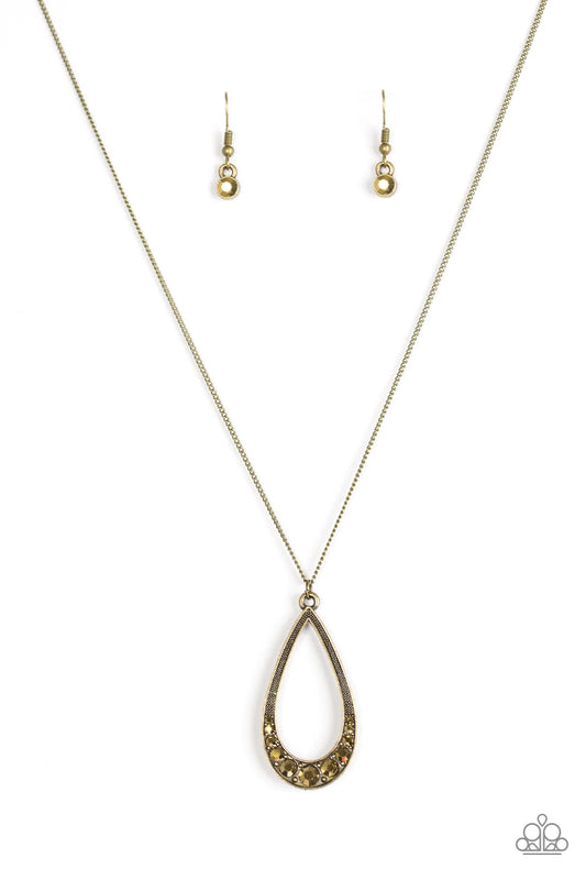 Teardrop Tease Brass Paparazzi Necklace