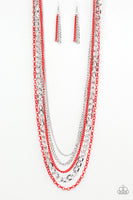 Industrial Vibrance - Red Paparazzi Necklace
