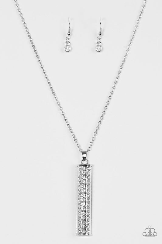 Big Shot Shimmer White Paparazzi Necklace