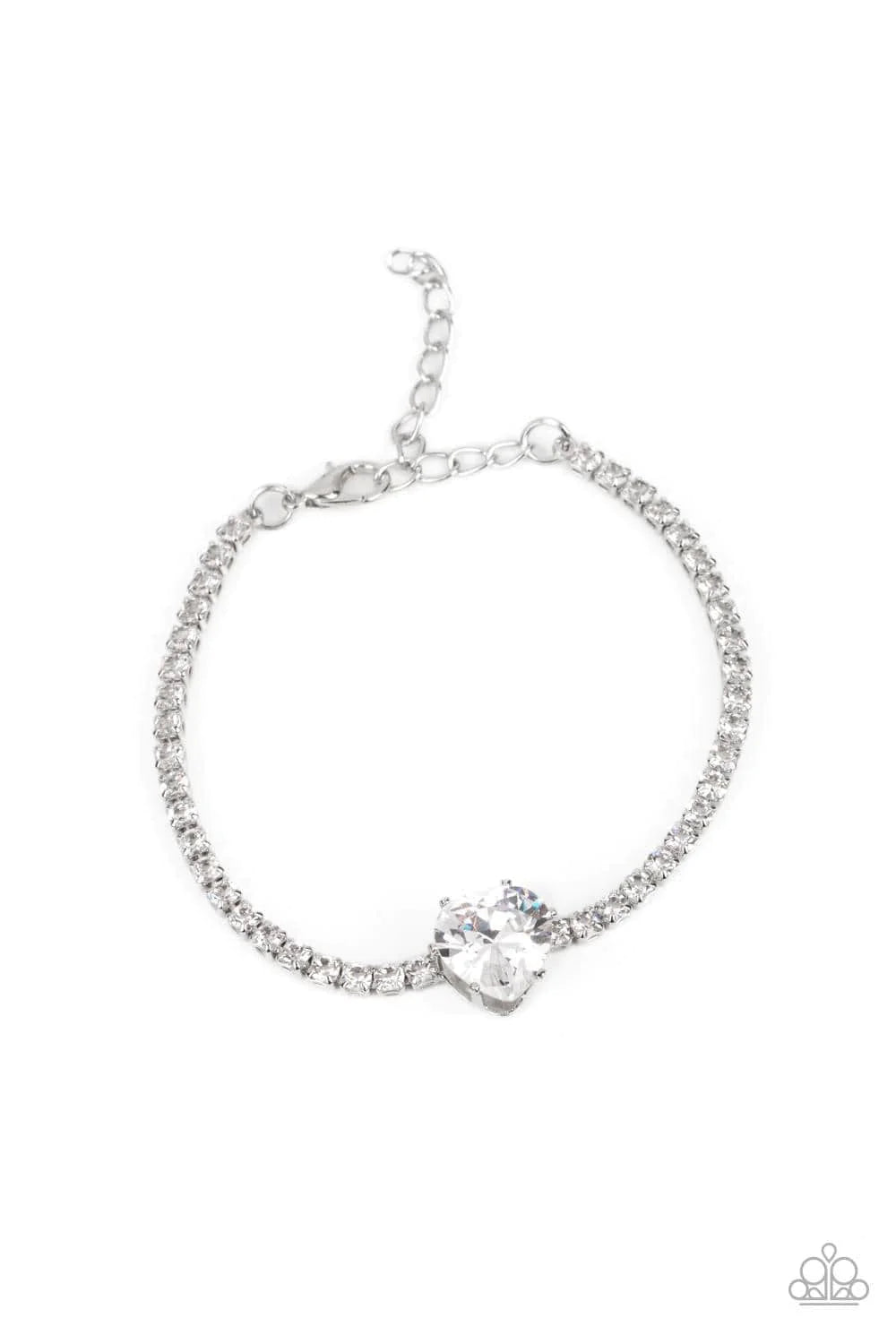 Bedazzled Beauty White Paparazzi Bracelet