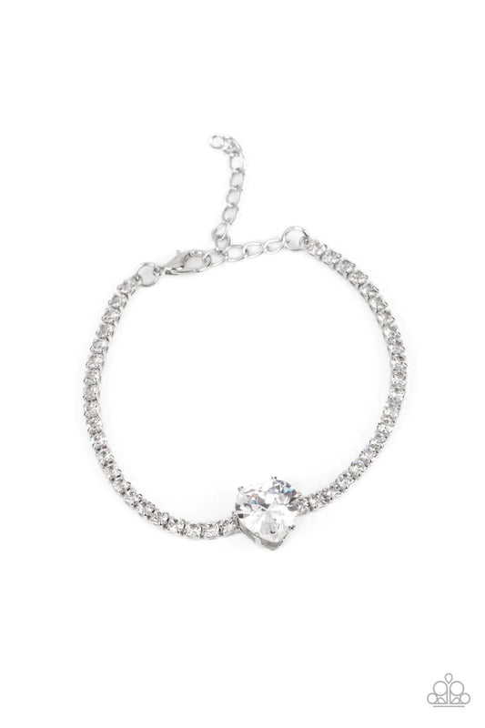 Bedazzled Beauty White Paparazzi Bracelet