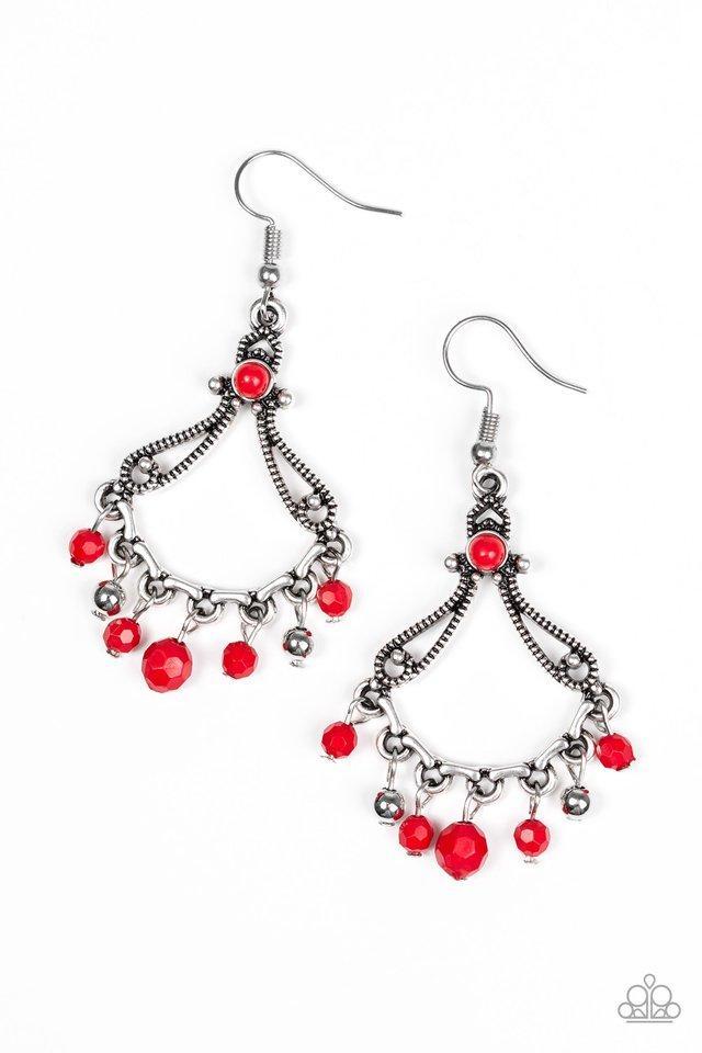 Dazzling Date Night - Red Paparazzi Earrings