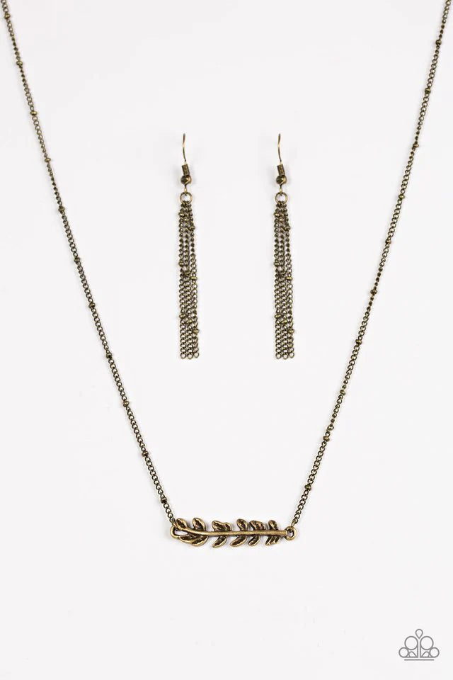 Beautifully Branching Brass Paparazzi Necklace