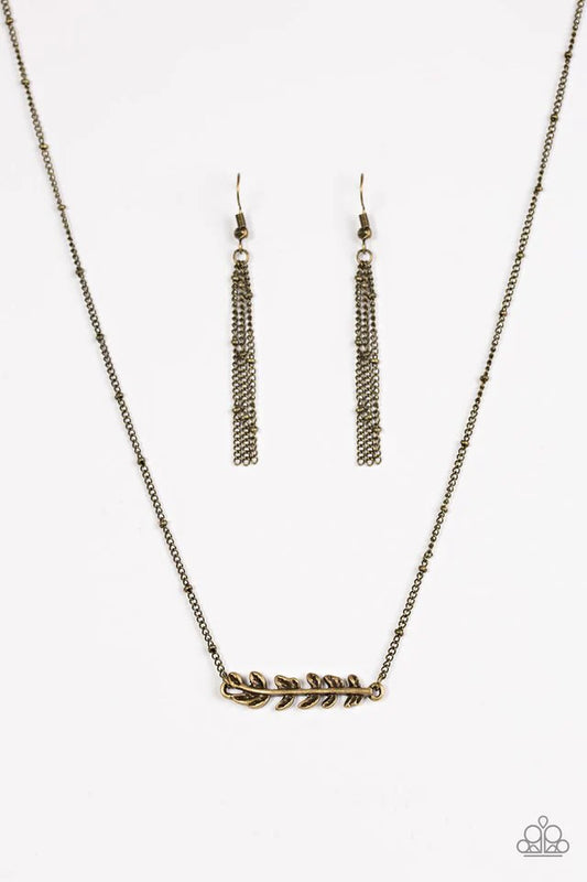 Beautifully Branching Brass Paparazzi Necklace