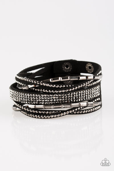 Tough Girl Glamour - Black Paparazzi Urban Bracelet