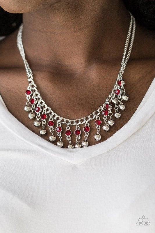 Pageant Queen Red Paparazzi Necklace
