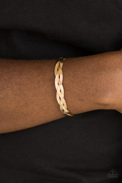 Business As Usual - Gold Paparazzi Cuff Bracelet