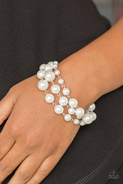 Until The End Of TIMELESS - White Paparazzi Bracelet