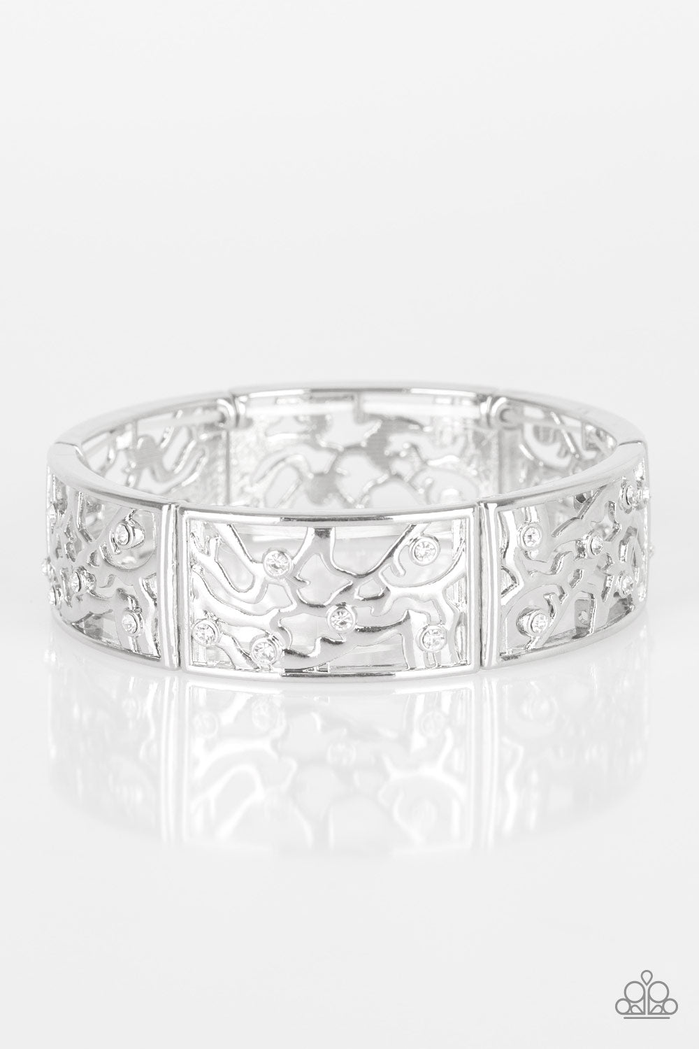 Yours and VINE - White Paparazzi Bracelet