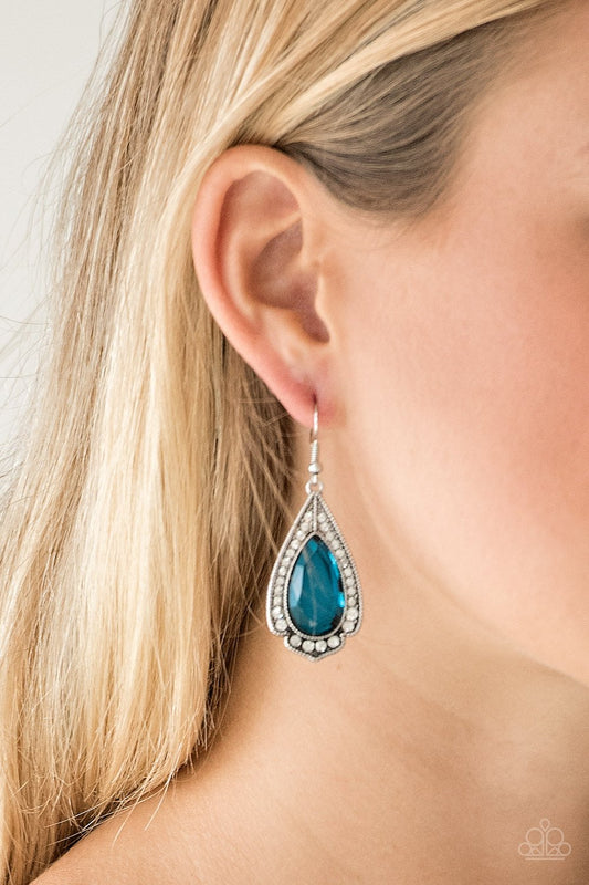 Superstar Stardom - Blue Gem Paparazzi Earrings