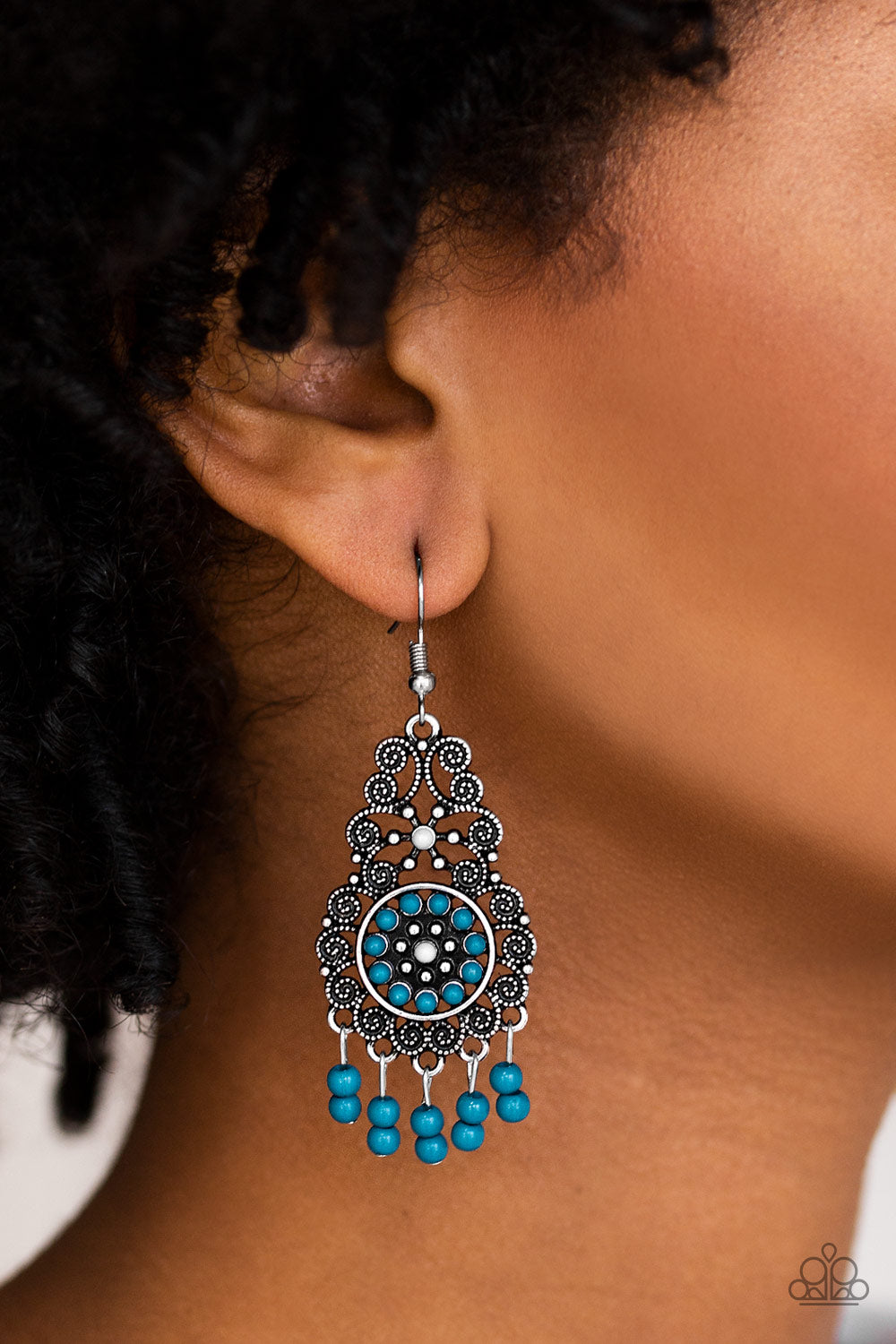 Courageously Congo - Blue Paparazzi Earrings