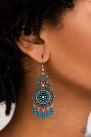 Courageously Congo - Blue Paparazzi Earrings