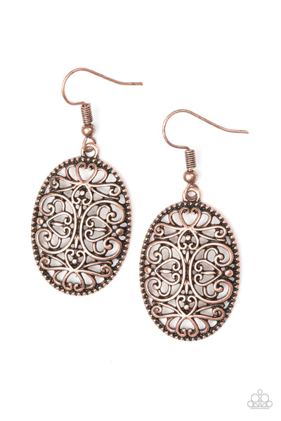 Wistfully Whimsical - Copper Paparazzi Earrings