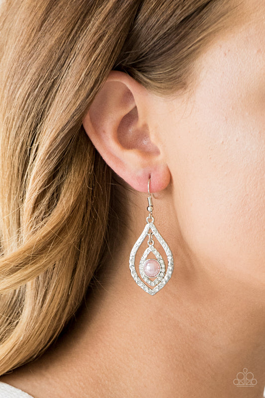 Breaking Glass Ceilings - Pink Paparazzi Earrings