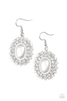 Mega Movie Star - White Paparazzi Earrings
