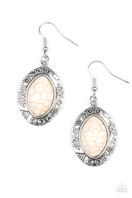 Desert Harvest - White Paparazzi Earrings