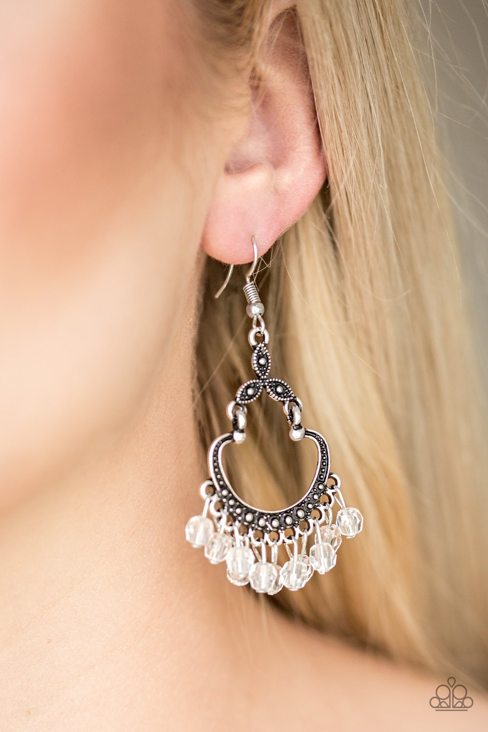 Babe Alert White Paparazzi Earrings