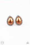 Old Hollywood Opulence - Brown Paparazzi Clip On Earrings
