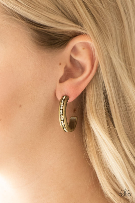 5th Avenue Fashionista - Brass Paparazzi Hoop Earrings