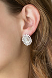 Hold Court - White Paparazzi Earrings