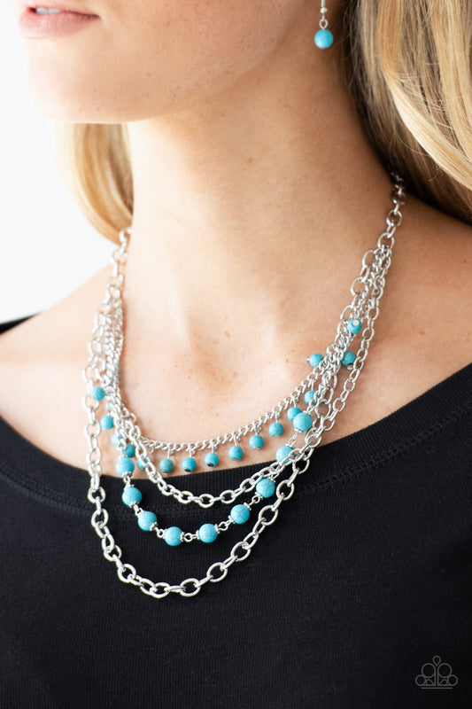 Ground Forces - Blue Paparazzi Necklace