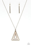 TRI Harder - Brass Paparazzi Necklace