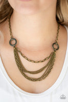 CHAINS of Command - Brass Paparazzi Necklace