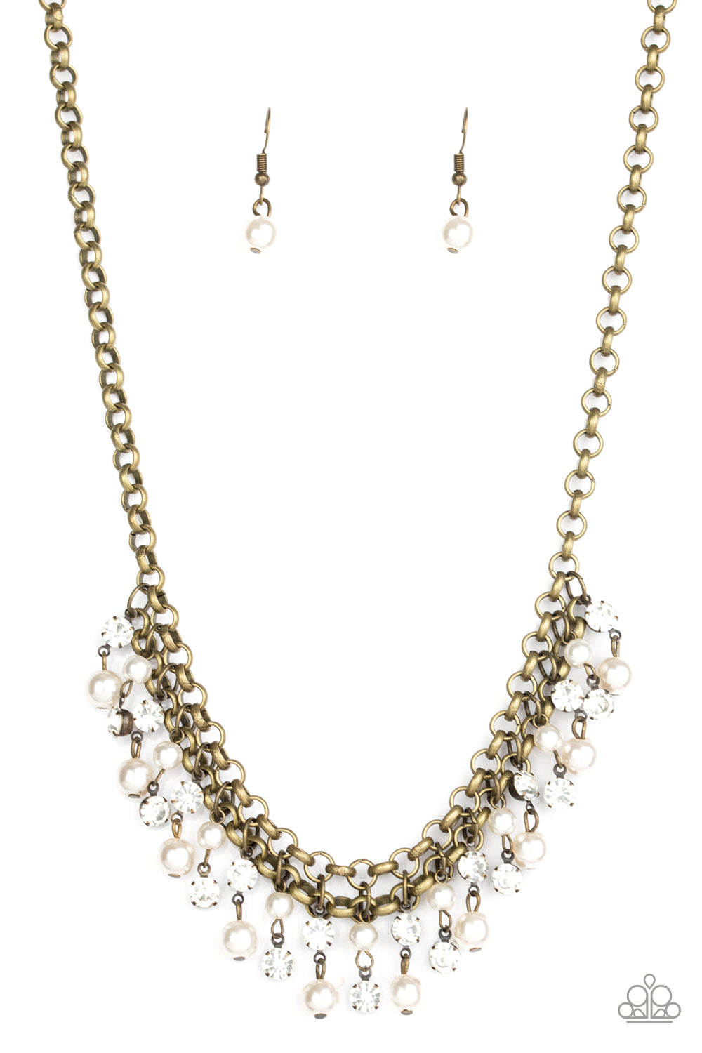 You May Kiss the Bride - Brass Paparazzi Necklace