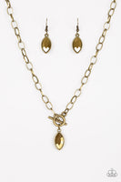 Club Sparkle - Brass Paparazzi Toggle Necklace
