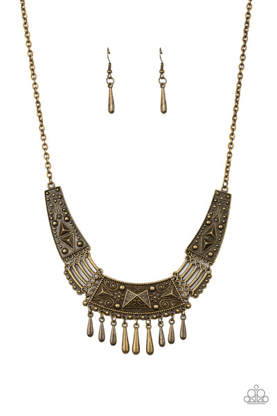Steer It Up Brass Paparazzi Necklace