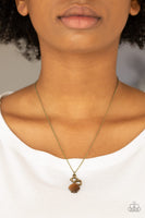 Stylishly Square - Brass Paparazzi Necklace