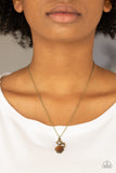 Stylishly Square - Brass Paparazzi Necklace