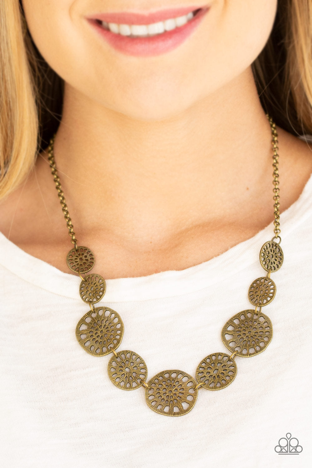 Your Own Free WHEEL - Brass Paparazzi Necklace