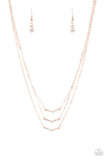 Pretty Petite - Rose Gold Paparazzi Necklace