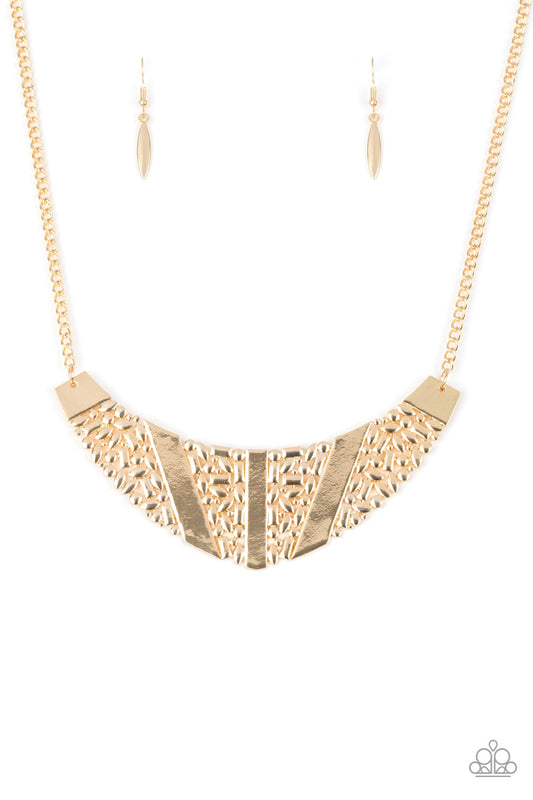 Terra Trailbreaker - Gold Paparazzi Necklace