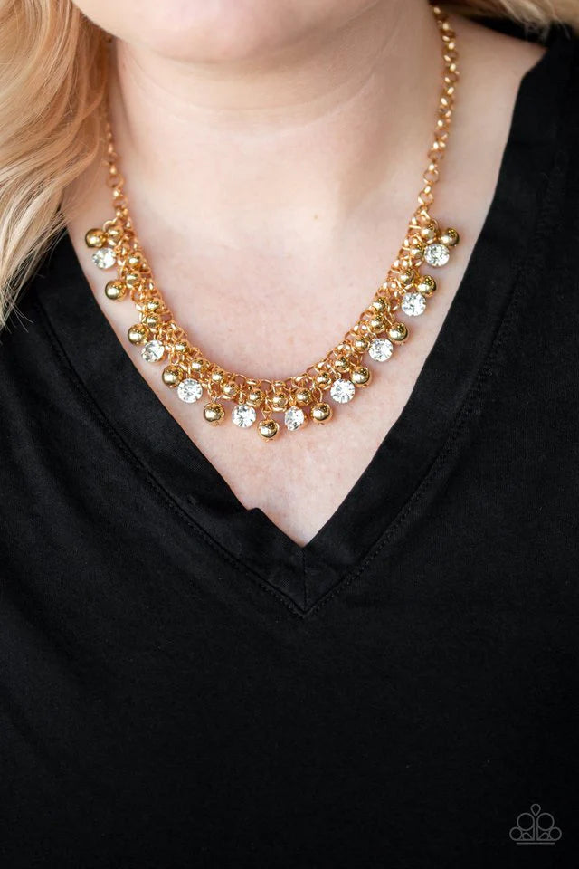 Wall Street Winner Gold Paparazzi Necklace