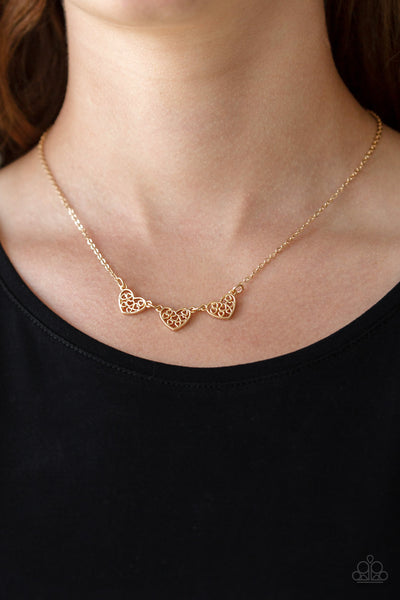 Another Love Story - Gold Paparazzi Necklace