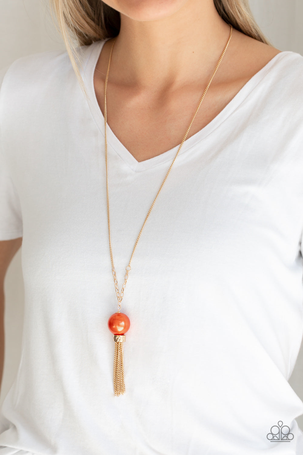 Belle of the BALLROOM - Orange Paparazzi Necklace