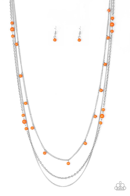 Laying the Groundwork Orange Paparazzi Necklace