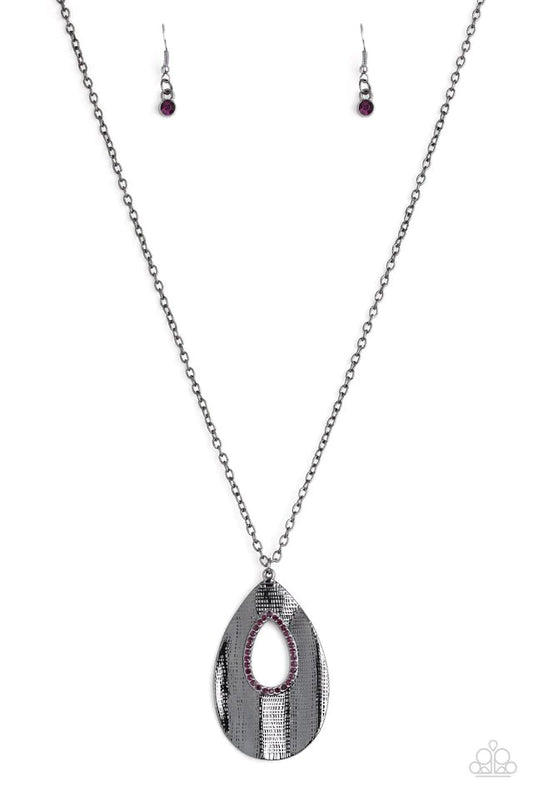 Stop, TEARDROP, and Roll Purple Paparazzi Necklace