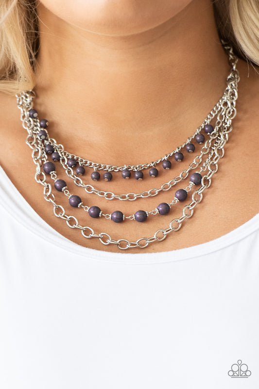 Ground Forces - Purple Paparazzi Necklace