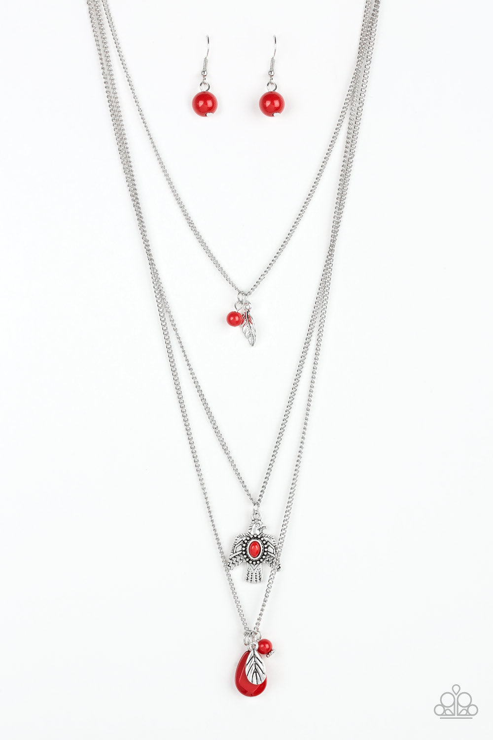 Soar With The Eagles - Red Paparazzi Necklace