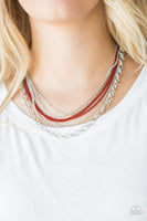 Intensely Industrial - Red Paparazzi Necklace