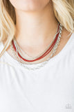 Intensely Industrial - Red Paparazzi Necklace