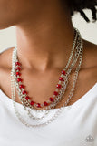 Extravagant Elegance - Red Paparazzi Necklace